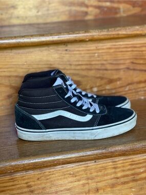 Vans Black and White Sk8-Hi Mid-Top Sneakers